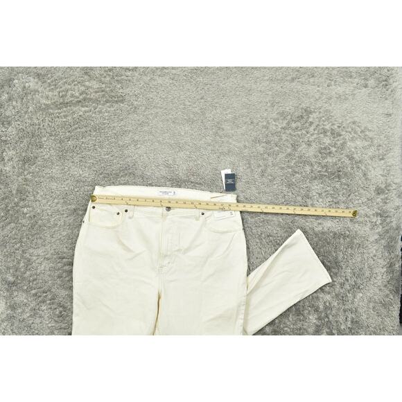NWT Abercrombie Women's Tall 18L Straight Jeans White The 90's Ultra High Rise - Picture 6 of 9